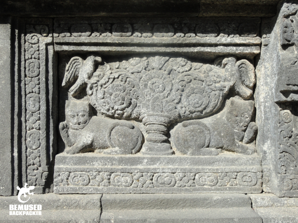 Prambanan temples in Indonesia cat carving