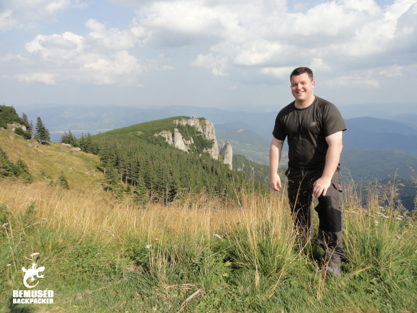 Mountain climbing at Ceahlau National Park in the Carpathian mountain range