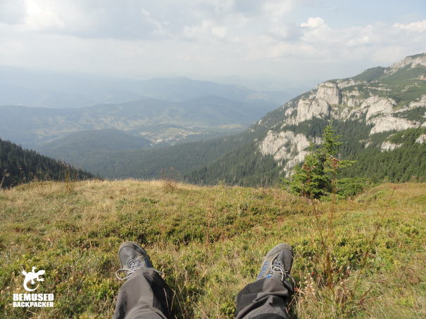 Mountain climbing at Ceahlau National Park in the Carpathian mountain range