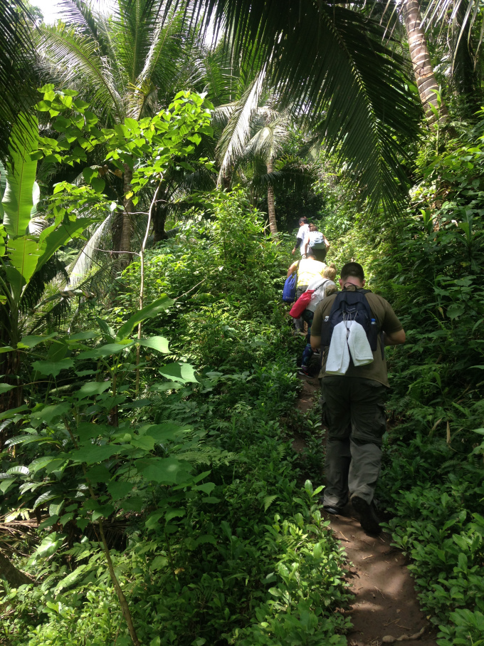 Michael Huxley jungle trekking Busay Falls Philippines