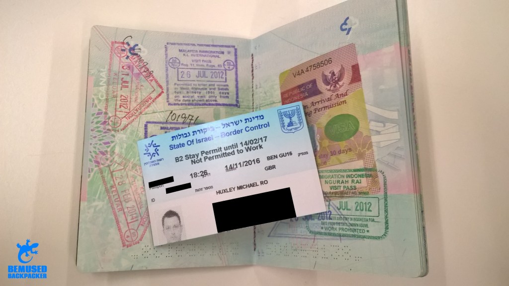 Passport stamp Israel Airport Ben Gurion Jerusalem