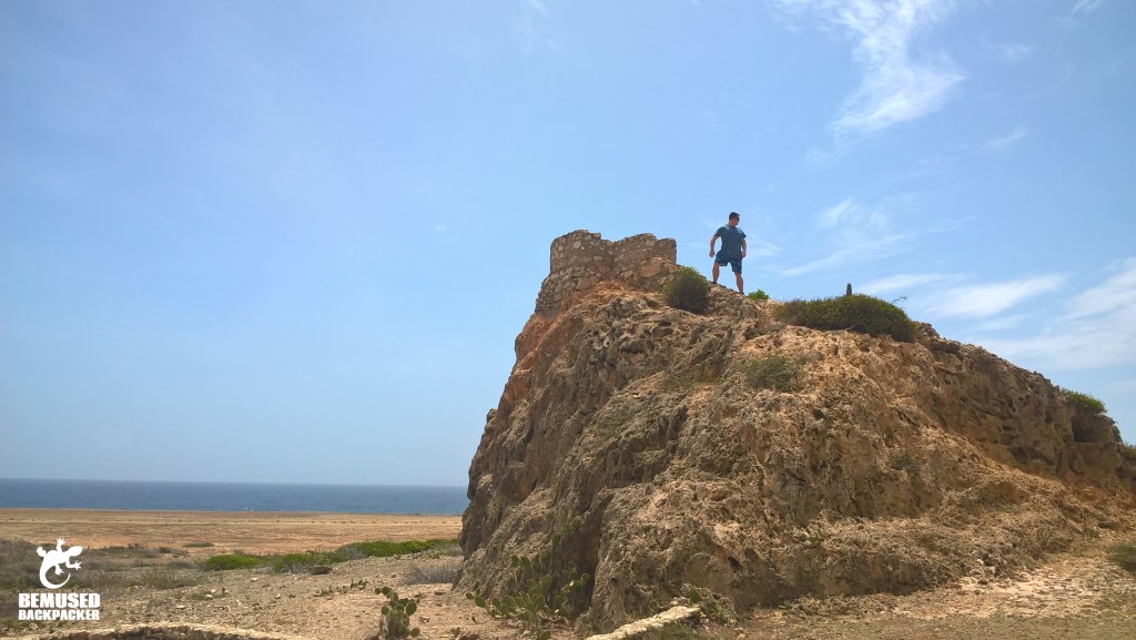 Michael Huxley desert trekking Aruba