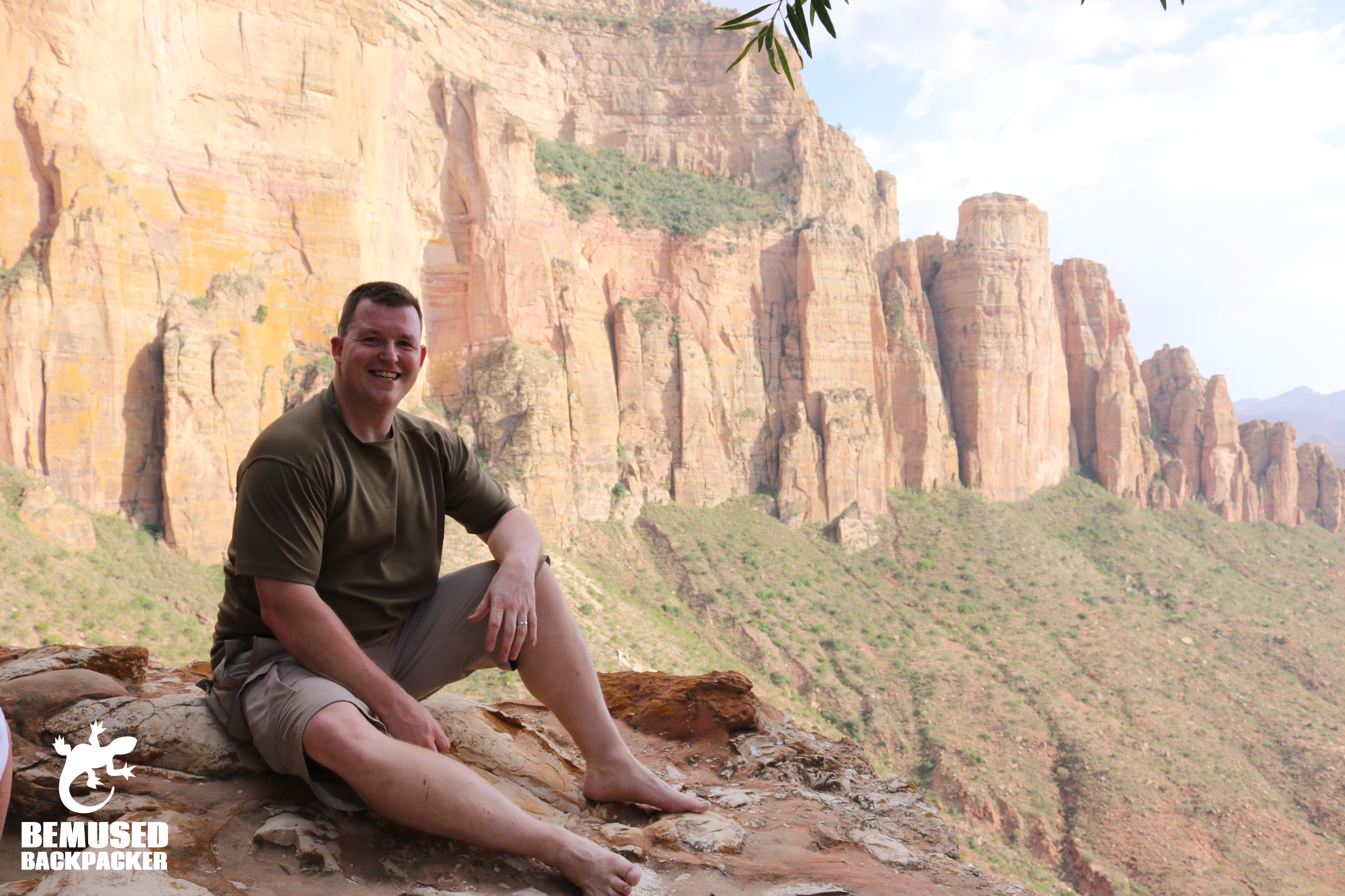 Climbing to the rock hewn churches of Abuna Yamata Guh in Ethiopia