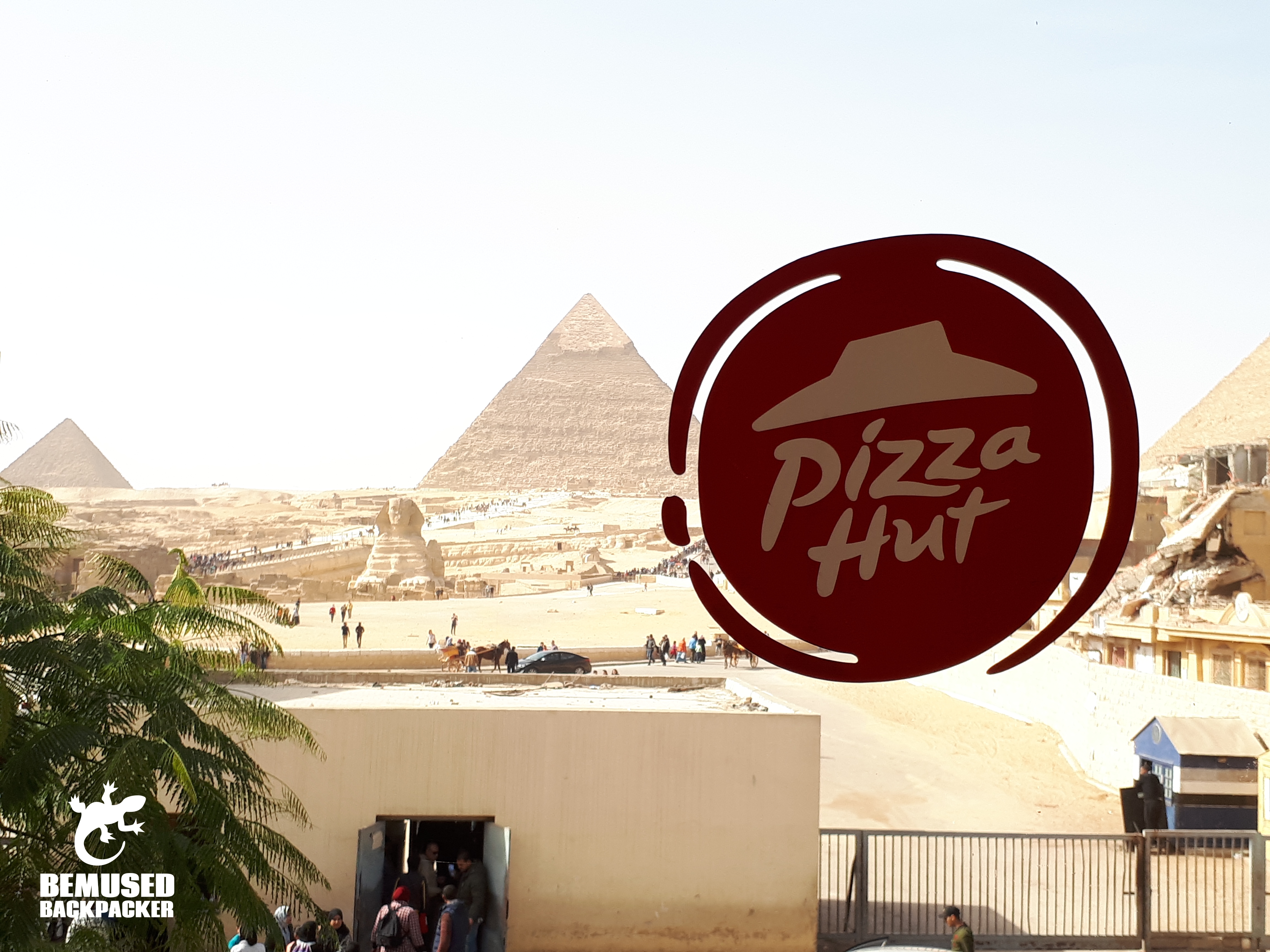 Egypt Pizza Hut in front of the Sphinx