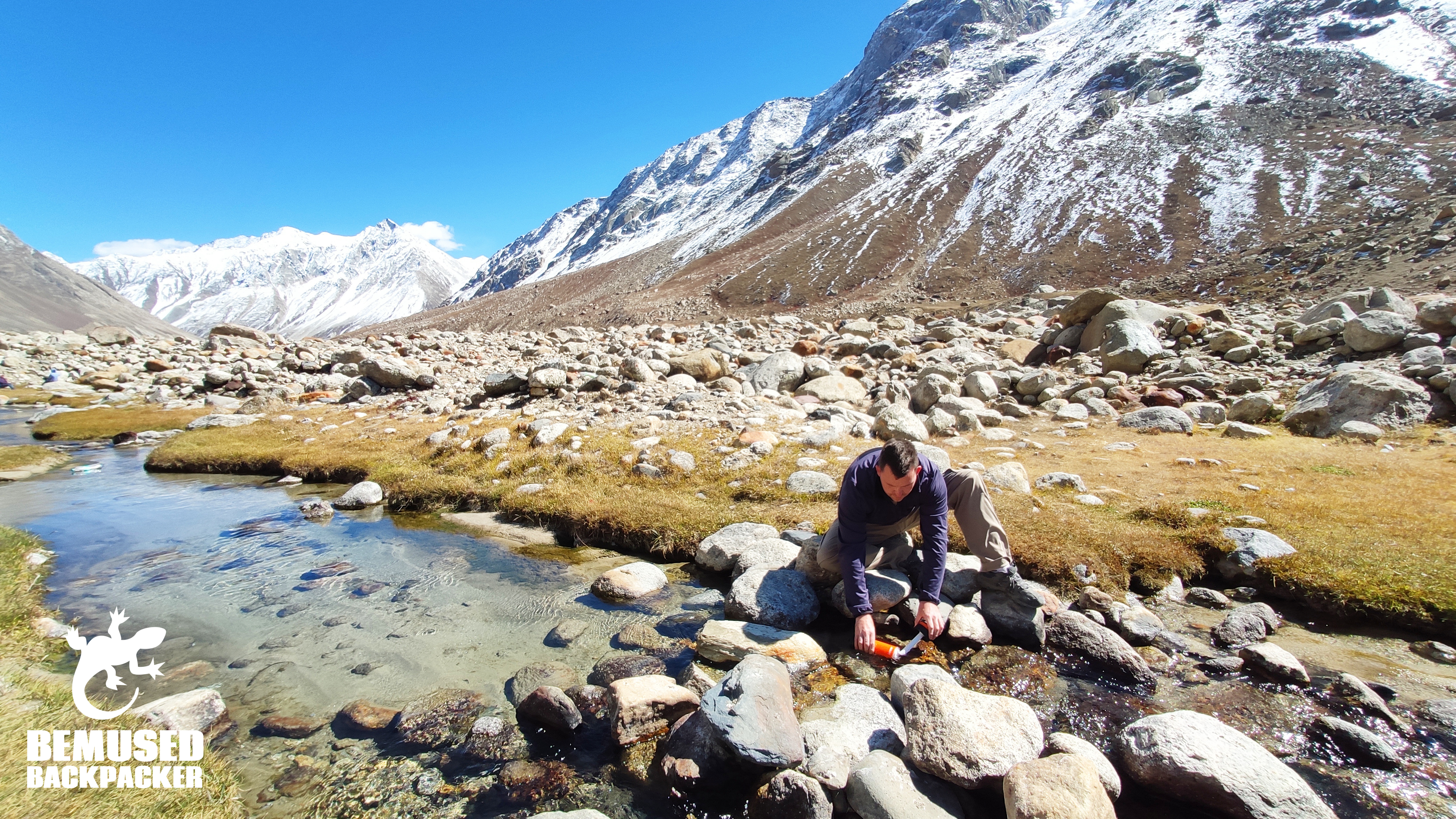 Michael Huxley refilling water Lifesaver Liberty Water Filter Bottle Review